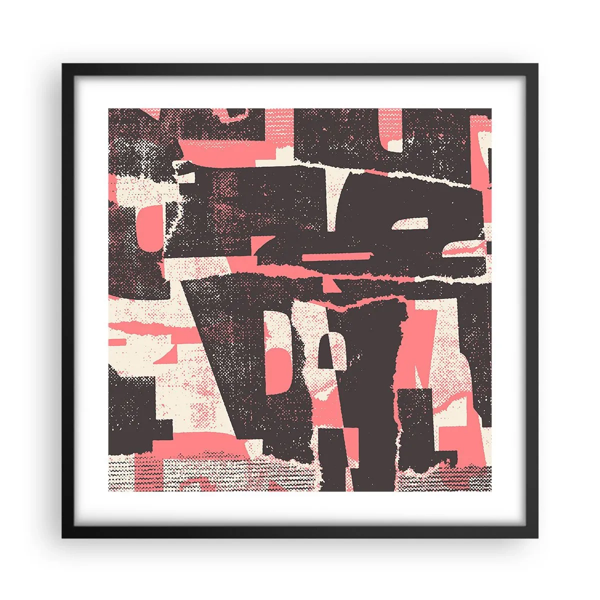 Affisch i svart ram - Allt liv och rörelse - 50x50 cm