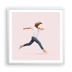 Affisch i vit ram - En nypa absurd - 60x60 cm