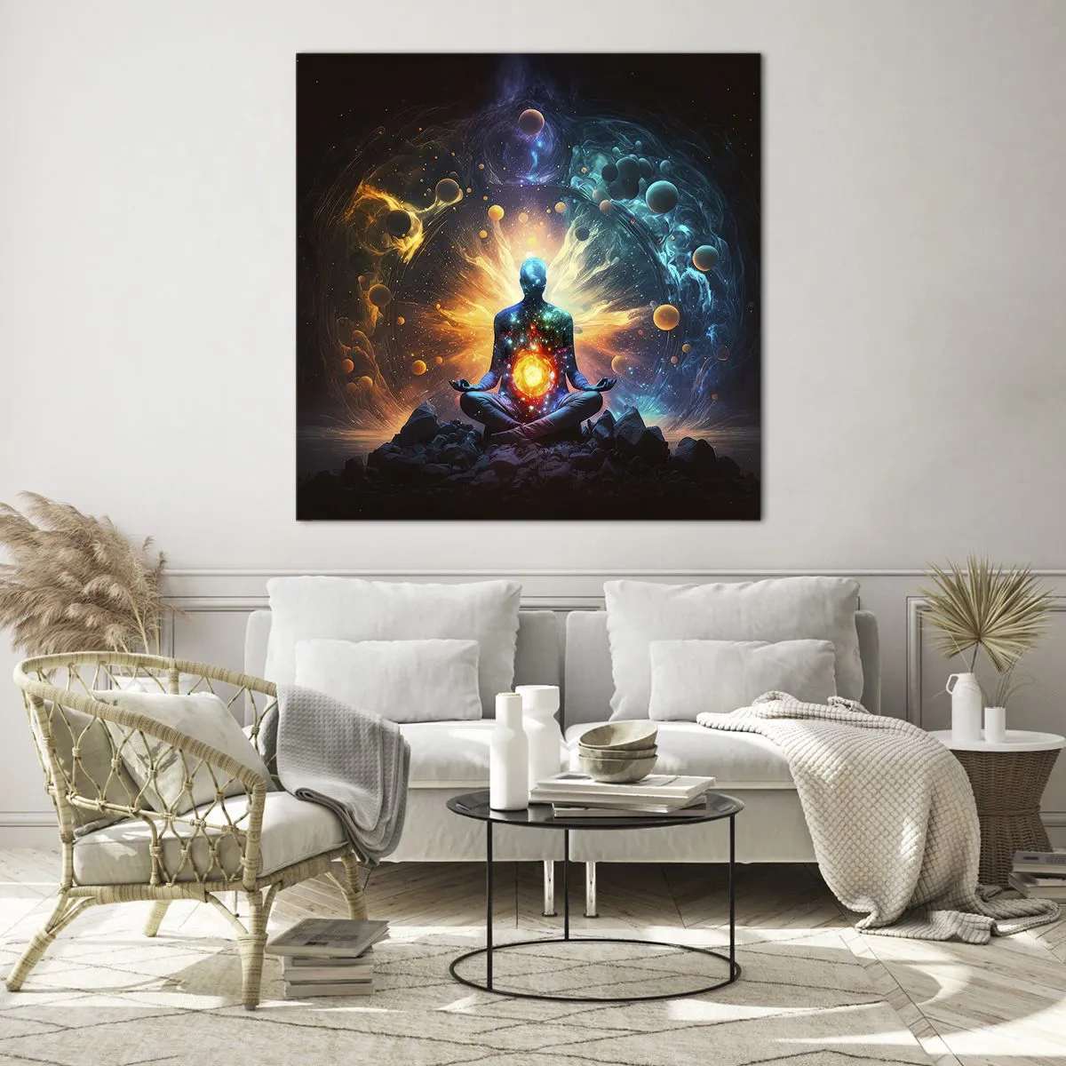 Glastavla - Bild på glas - Kosmisk stillhet - 70x70 cm