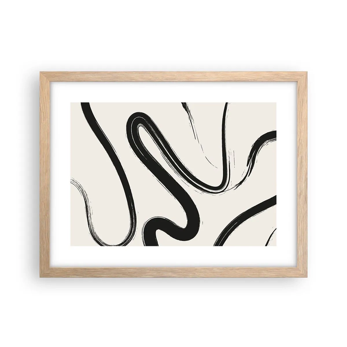 Affisch i ram av ljusek - Svart och vit elegans - 40x30 cm