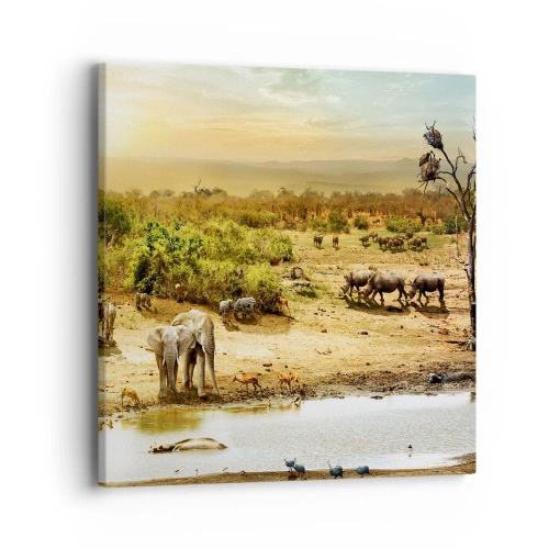 Canvastavla - Bild på duk - "Det mynnade en flod från Eden…" - 40x40 cm