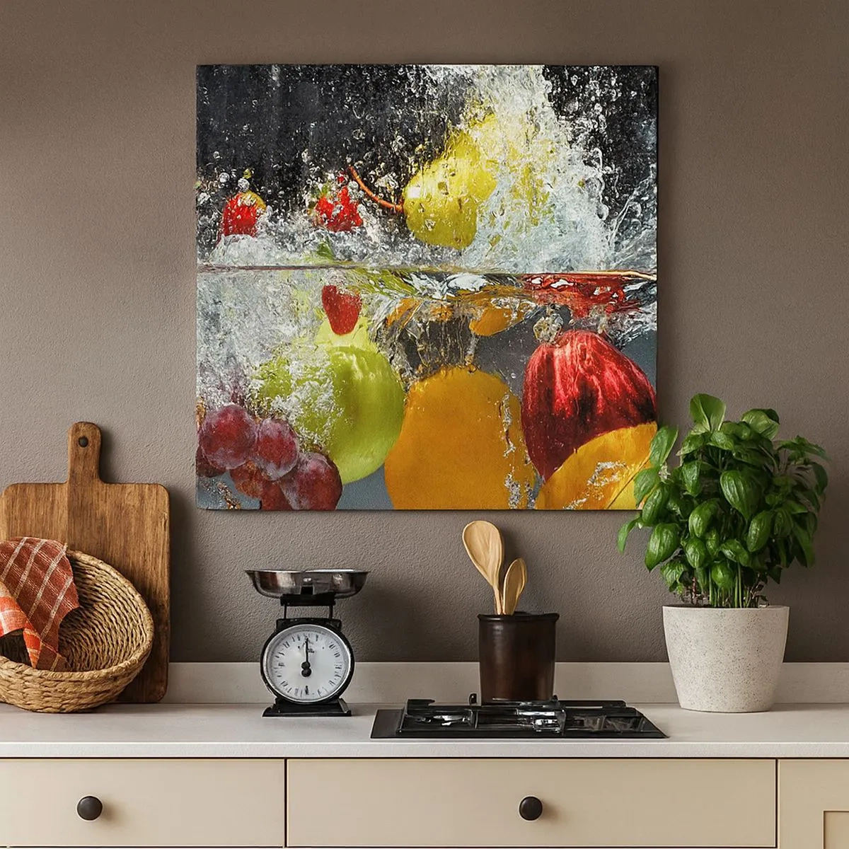 Canvastavla - Bild på duk - Uppfriskande frukt - 30x30 cm