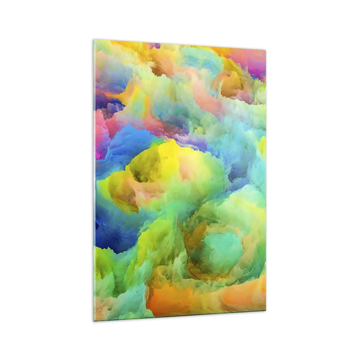 Glastavla - Bild på glas - Regnbågsdun - 70x100 cm