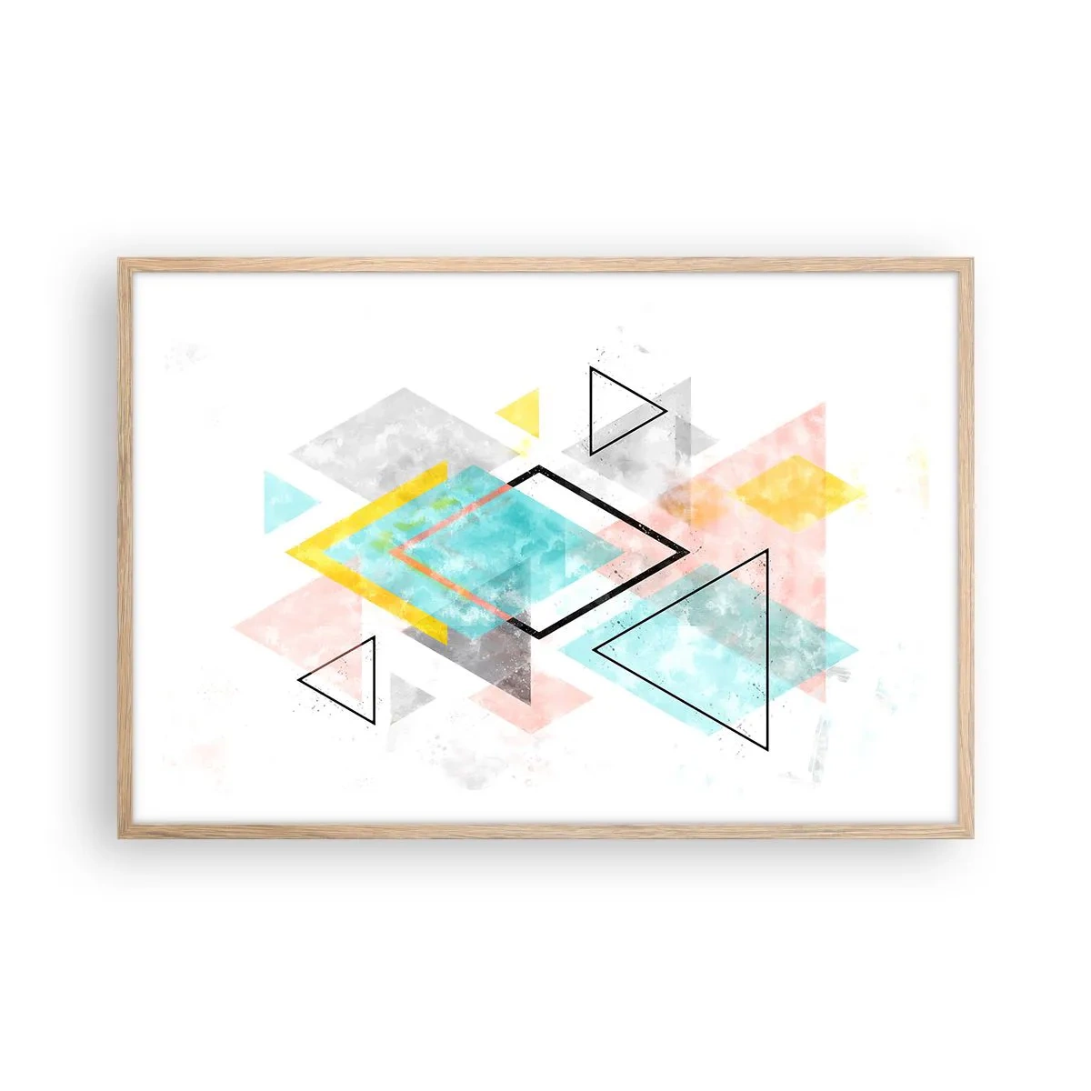 Affisch i ram av ljusek - Geometriskt spel - 91x61 cm