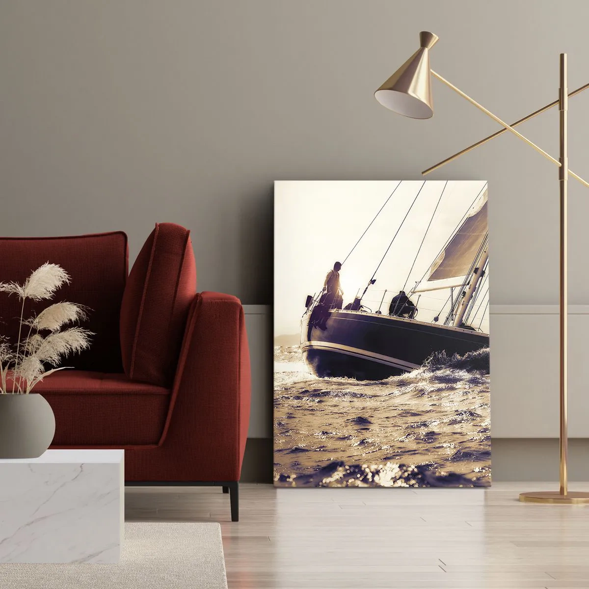 Canvastavla - Bild på duk - Segla seglaren - 50x70 cm