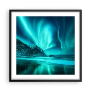 Affisch i svart ram - Nordens underverk - 50x50 cm