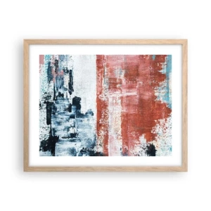 Affisch i ram av ljusek - Abstrakt halvt om halvt - 50x40 cm