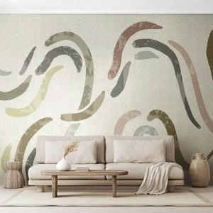 Fototapet Premium Sand - Abstraktionens glada dans - Pastell, Minimalistisk, Ljus - 100x70 cm