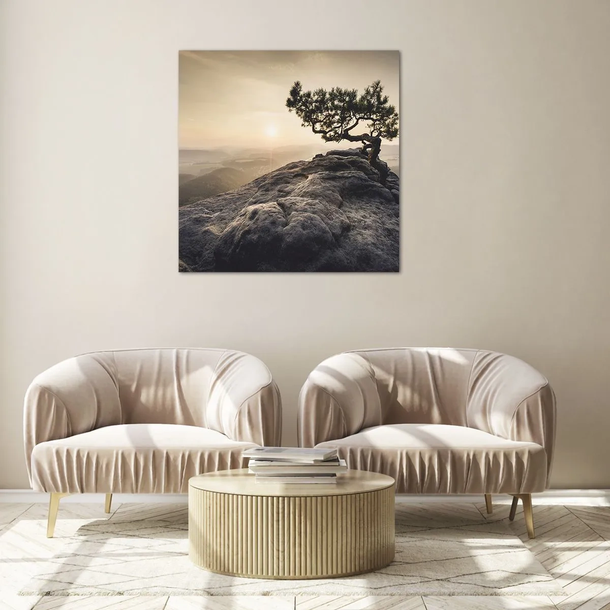 Glastavla - Bild på glas - Livet vinner alltid - 70x70 cm