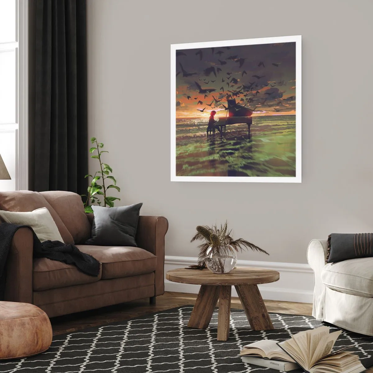 Affisch - Konsert för piano och vågor - 60x60 cm