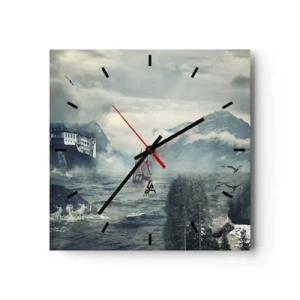 Väggklocka - Klocka på glas - På magiska vatten - 40x40 cm