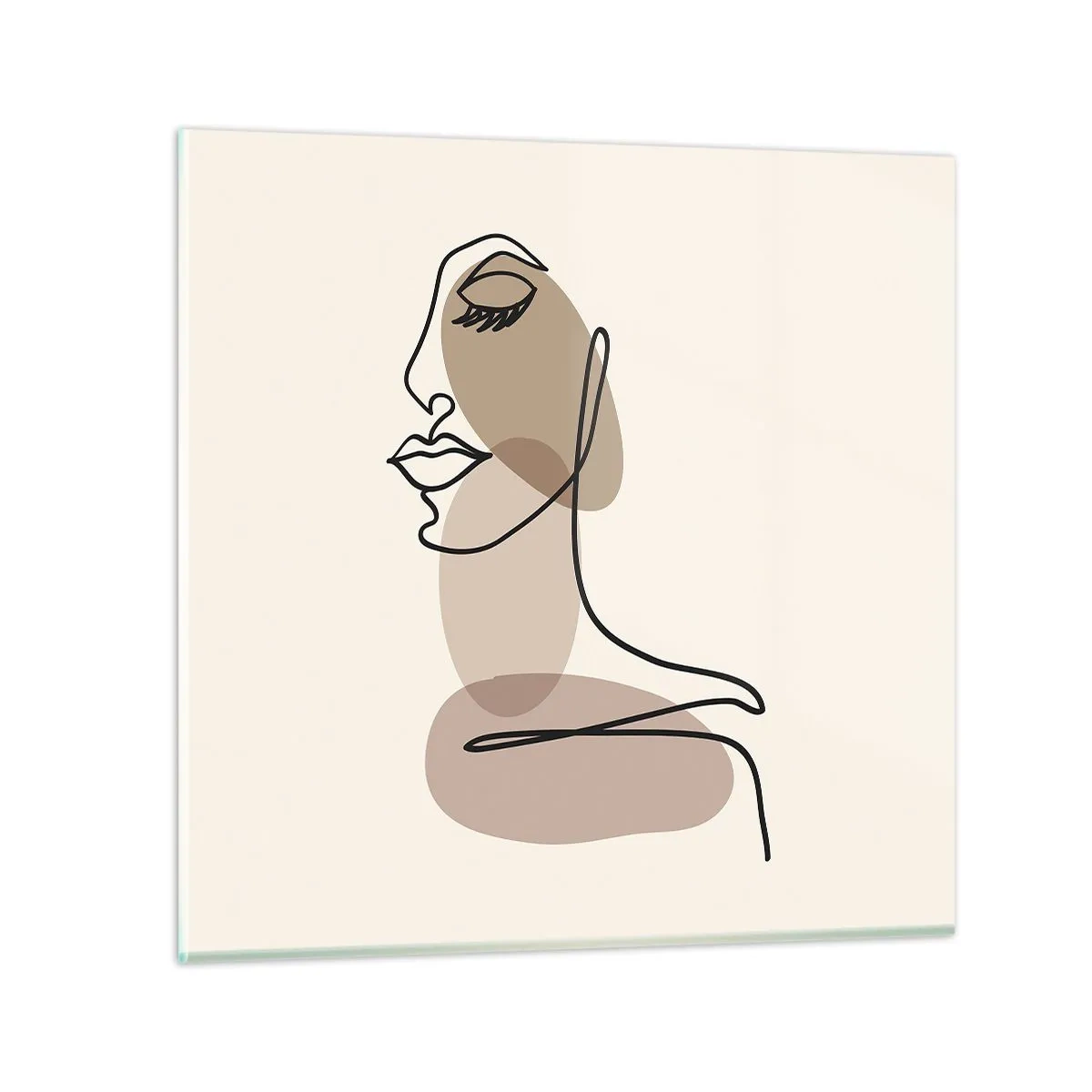 Glastavla - Bild på glas - Skönhetens säkra linje - 40x40 cm