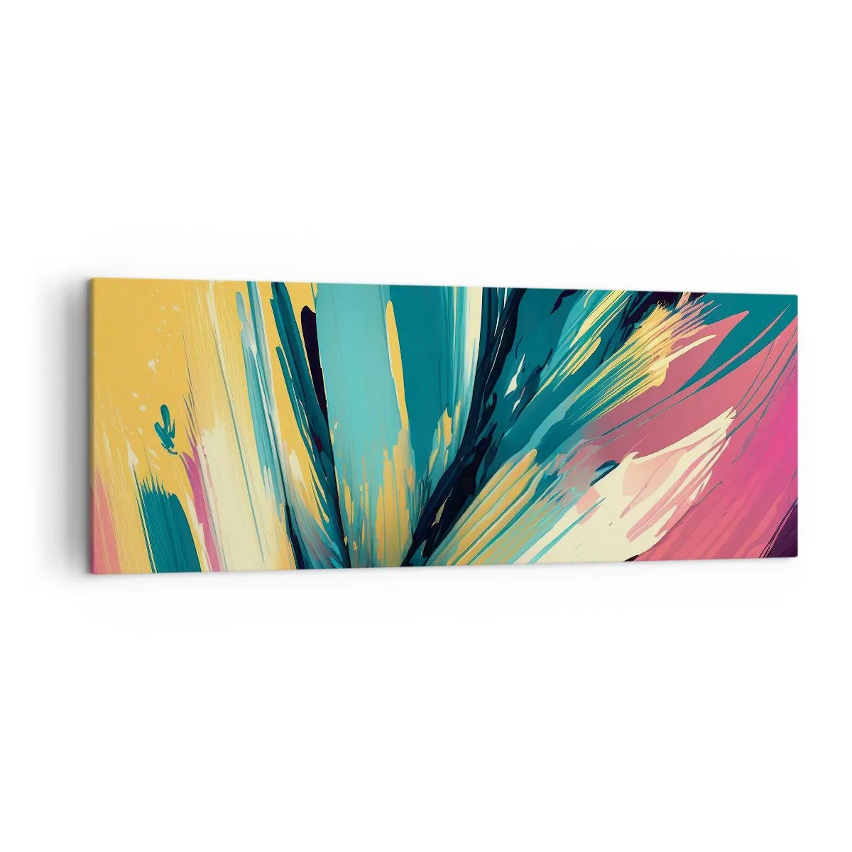 Canvastavla - Bild på duk - Komposition - en explosion av glädje - 140x50 cm