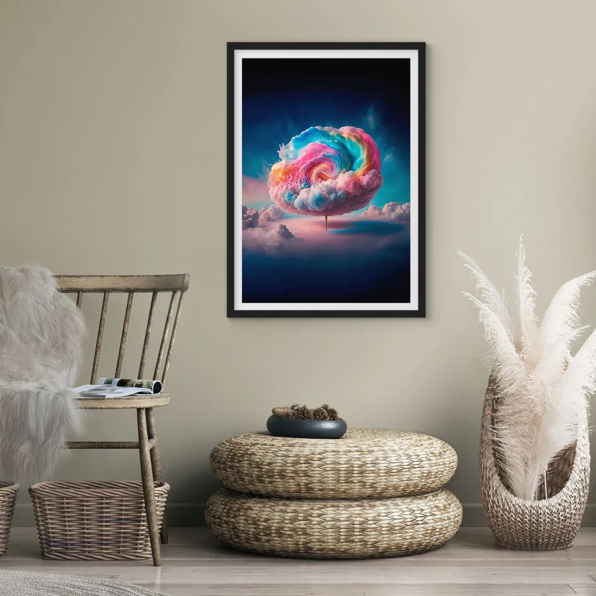 Affisch i svart ram - En dröm om en nöjespark - 30x40 cm