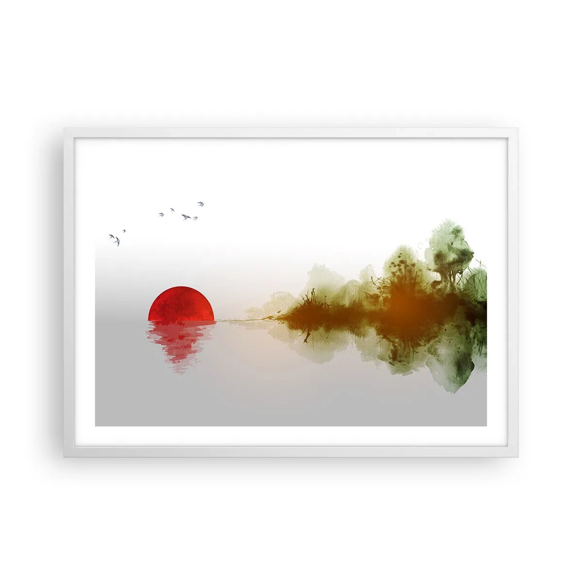 Affisch i vit ram - Ett löfte om lugn - 70x50 cm