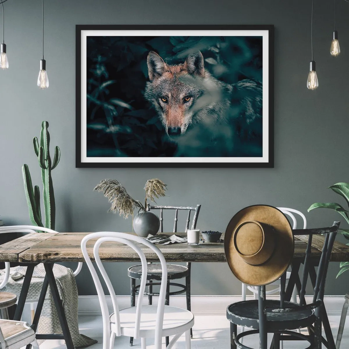 Affisch i svart ram - Jägare - 91x61 cm
