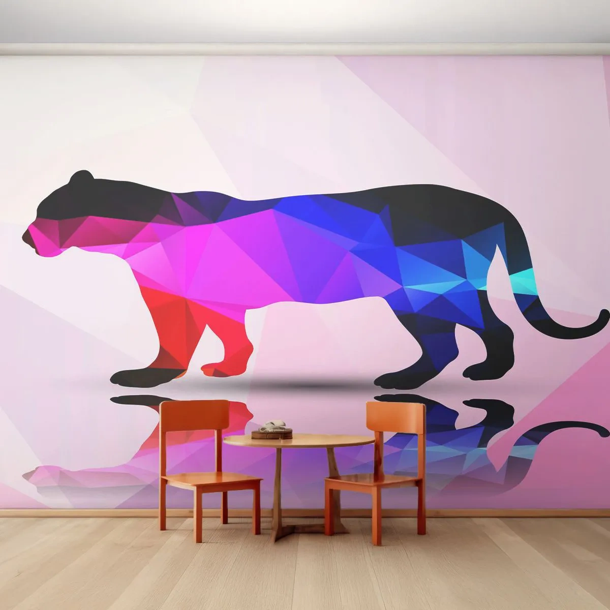 Fototapet Premium Sand - Diamantpanter - Djur, Panter, Geometrisk figur - 100x70 cm