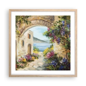 Affisch i ram av ljusek - Kustprovinsens charm - 50x50 cm