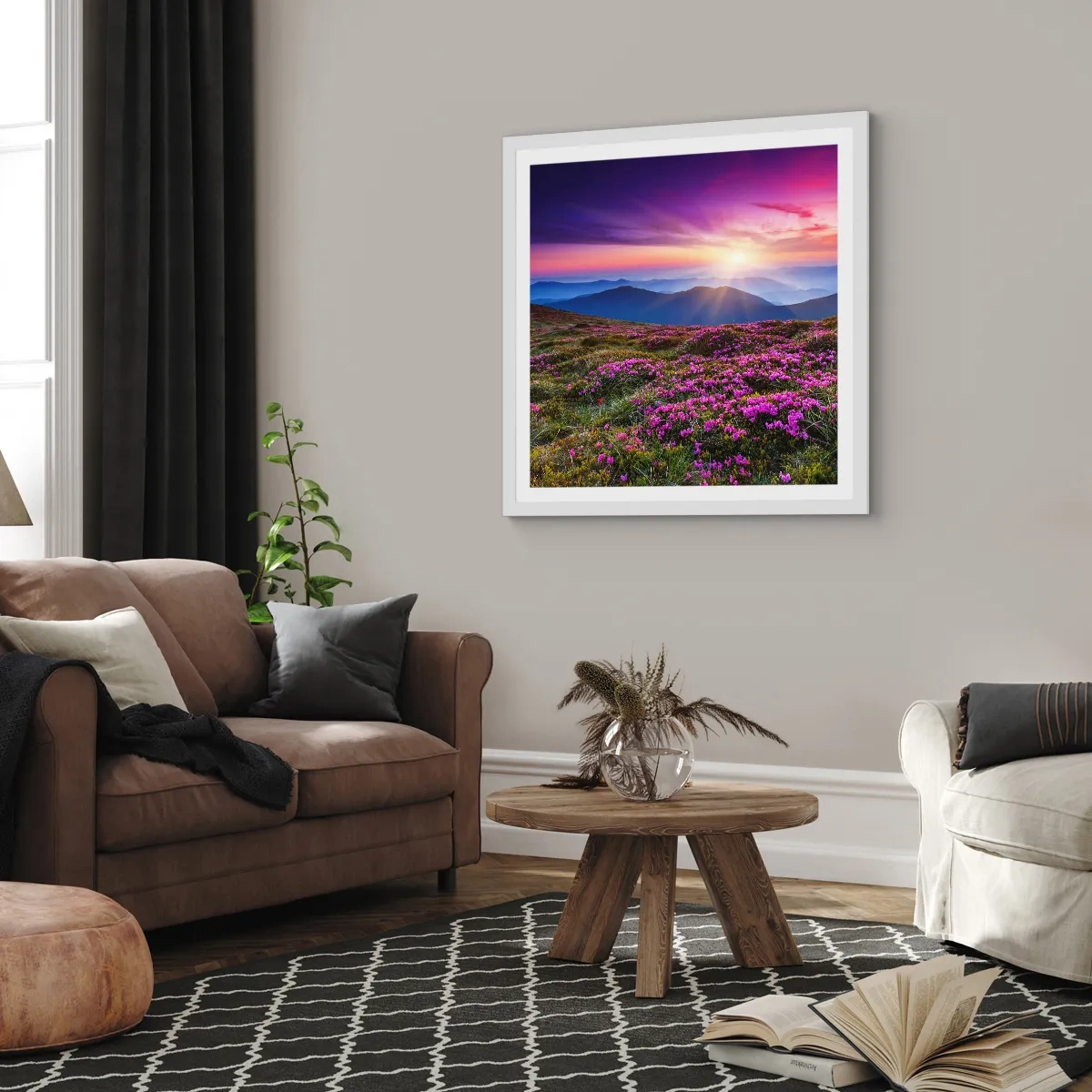 Affisch i vit ram - Doftande örter - 30x30 cm