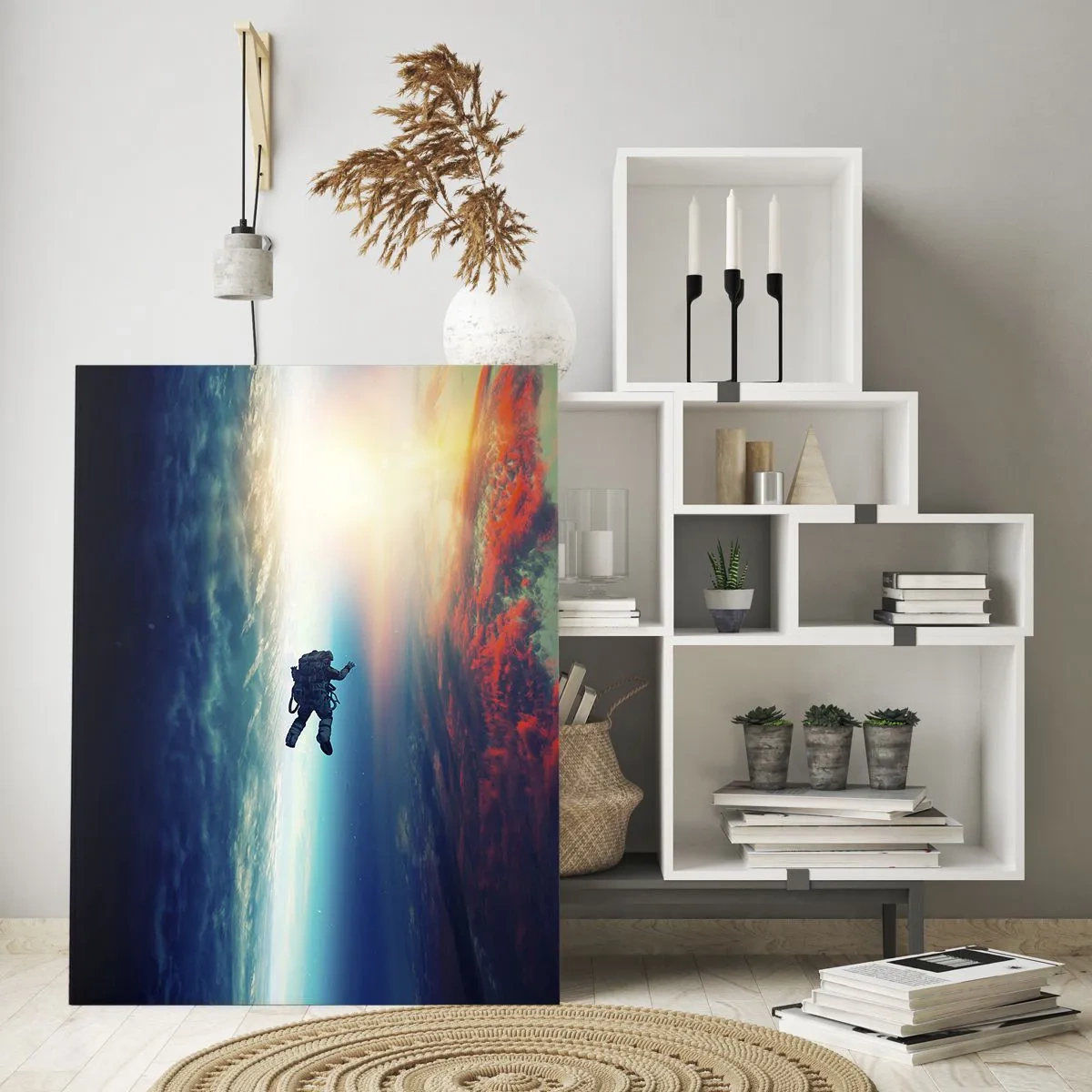 Glastavla - Bild på glas - Stå emot universumet - 70x100 cm