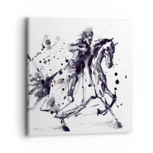 Canvastavla - Bild på duk - Svart riddare - 40x40 cm