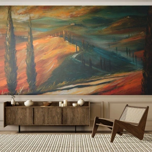 Fototapet Premium Sand - Toskanskt landskap - Landskap, Toscana, Resor - 100x70 cm