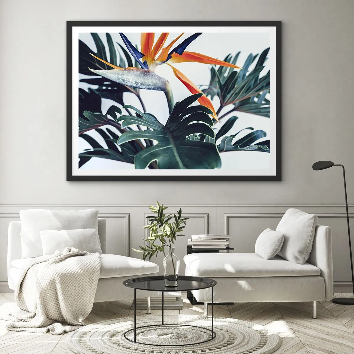 Affisch i svart ram - Fågelbuske - 70x50 cm