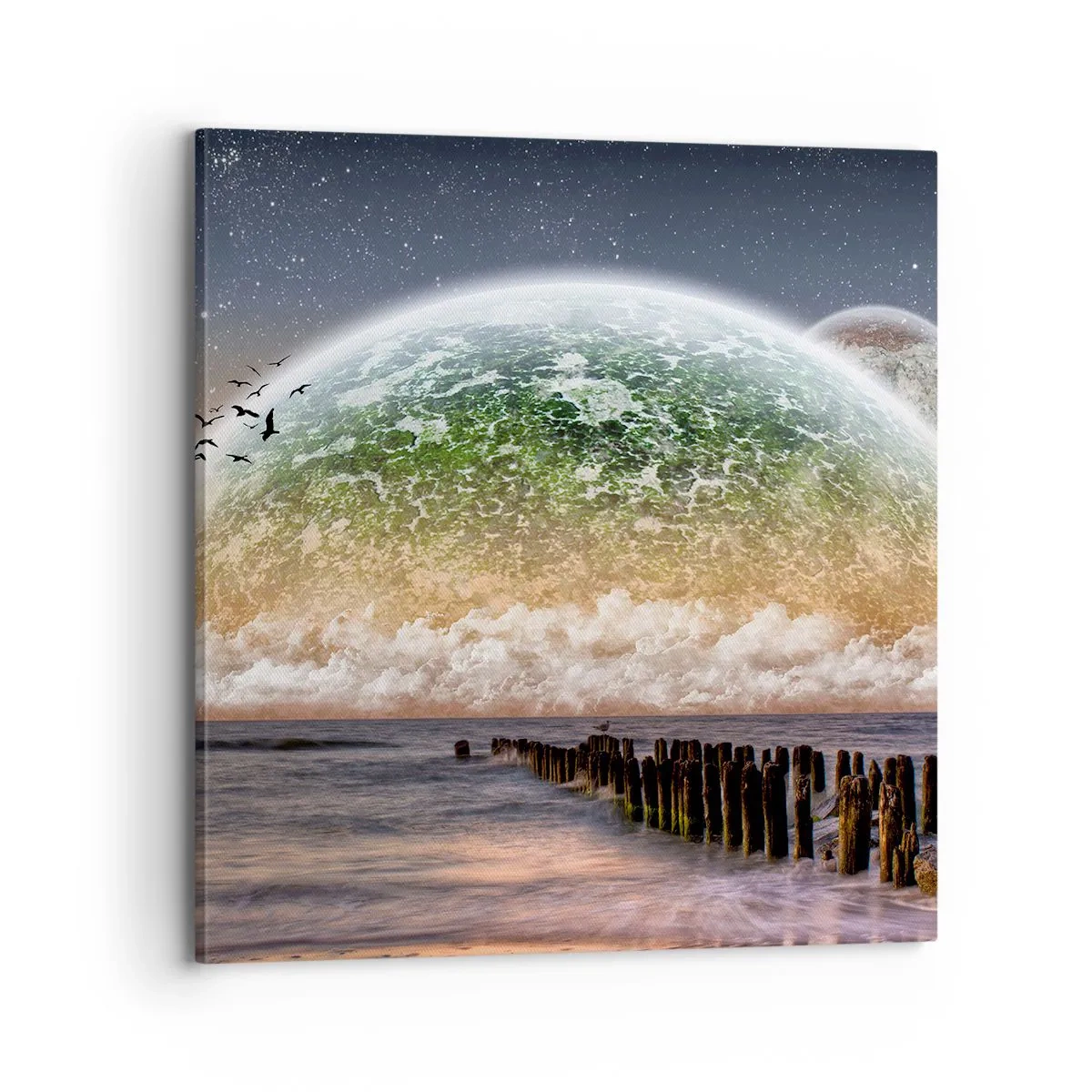 Canvastavla - Bild på duk - Och världen uppstod ur vatten - 70x70 cm