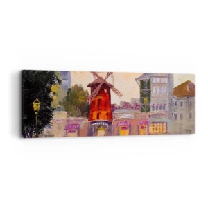 Canvastavla - Bild på duk - Ikoner av Paris – Moulin Rouge - 90x30 cm
