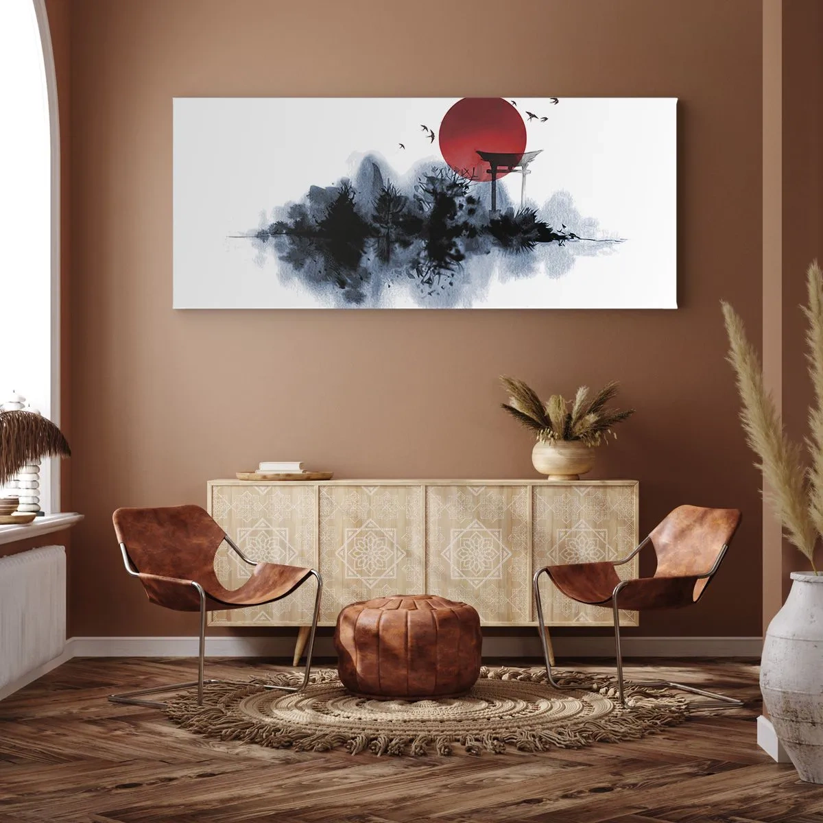 Canvastavla - Bild på duk - Japansk utsikt - 100x40 cm