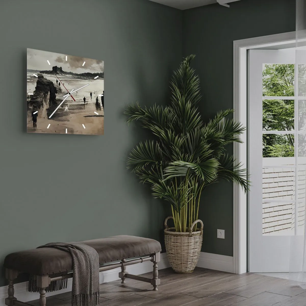 Väggklocka - Klocka på glas - Framkallade - 30x30 cm