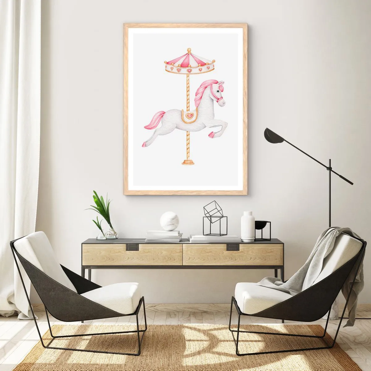 Affisch i ram av ljusek - Han gav sig iväg med en hov - 50x70 cm