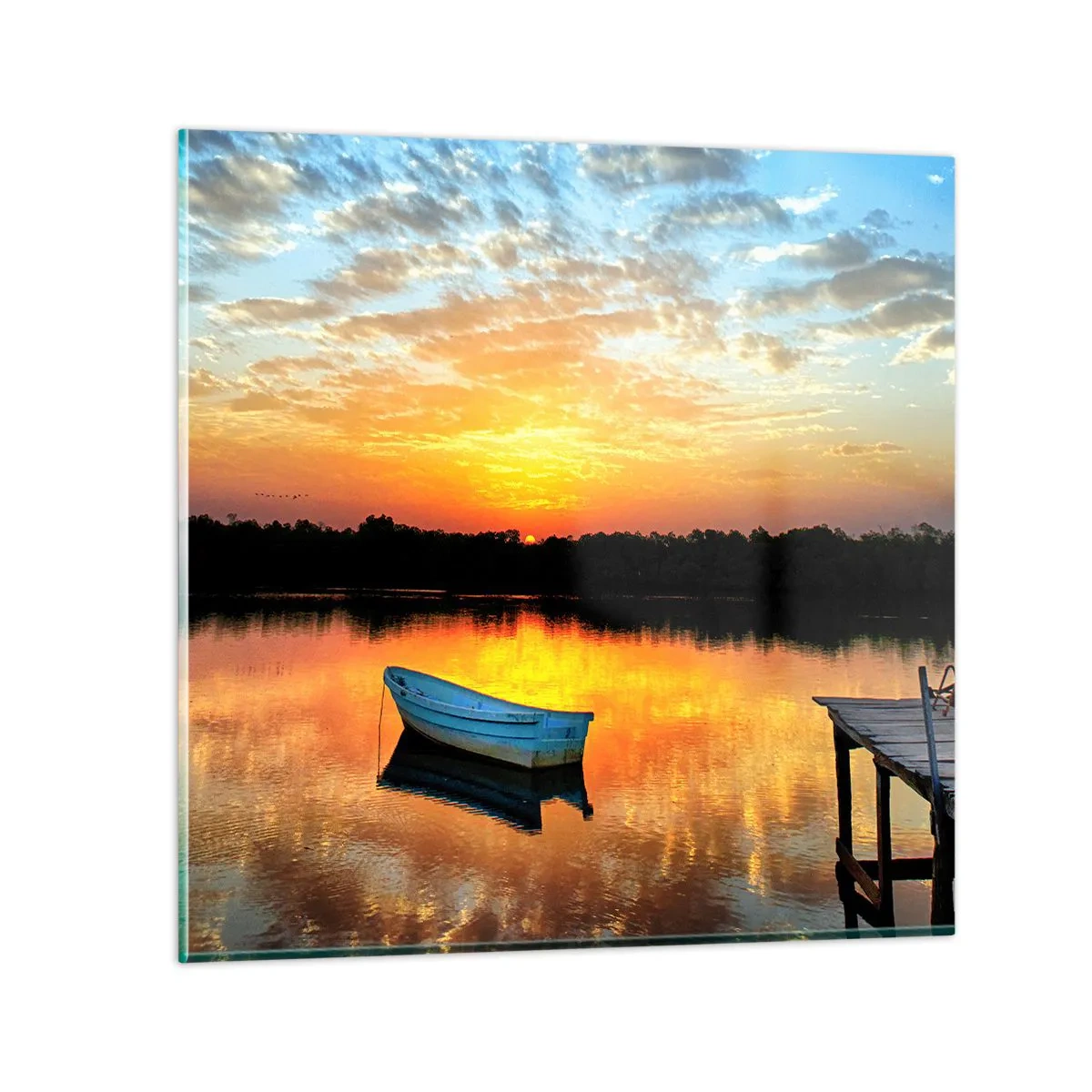 Glastavla - Bild på glas - Titta, lyssna, fundera - 70x70 cm