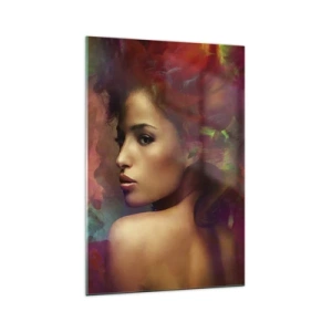 Glastavla - Bild på glas - Vackrare är regnbågen, delikat som dimman - 70x100 cm