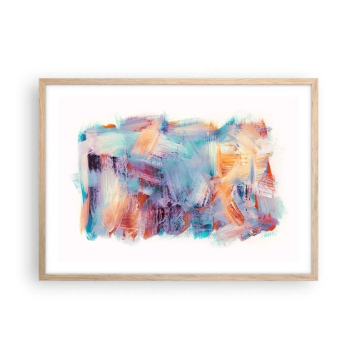 Affisch i ram av ljusek - Färgglad röra - 70x50 cm