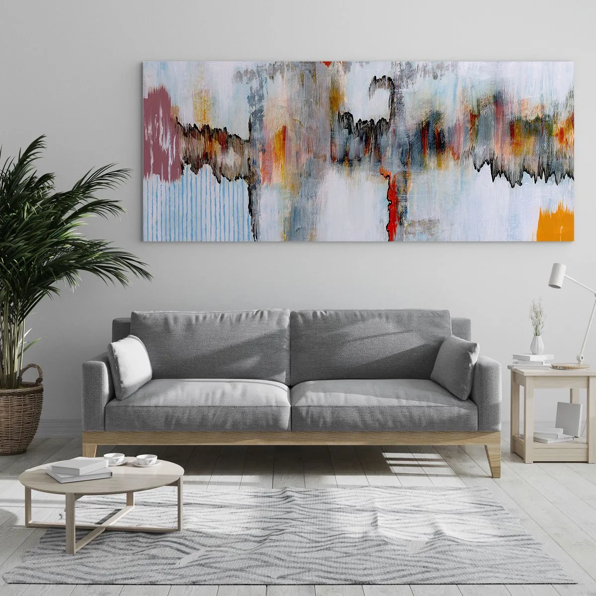 Glastavla - Bild på glas - Med pinne på vatten - 100x40 cm