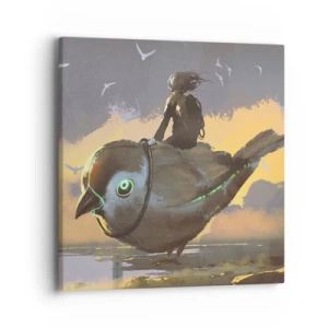 Canvastavla - Bild på duk - Rast under en fantastisk resa - 40x40 cm