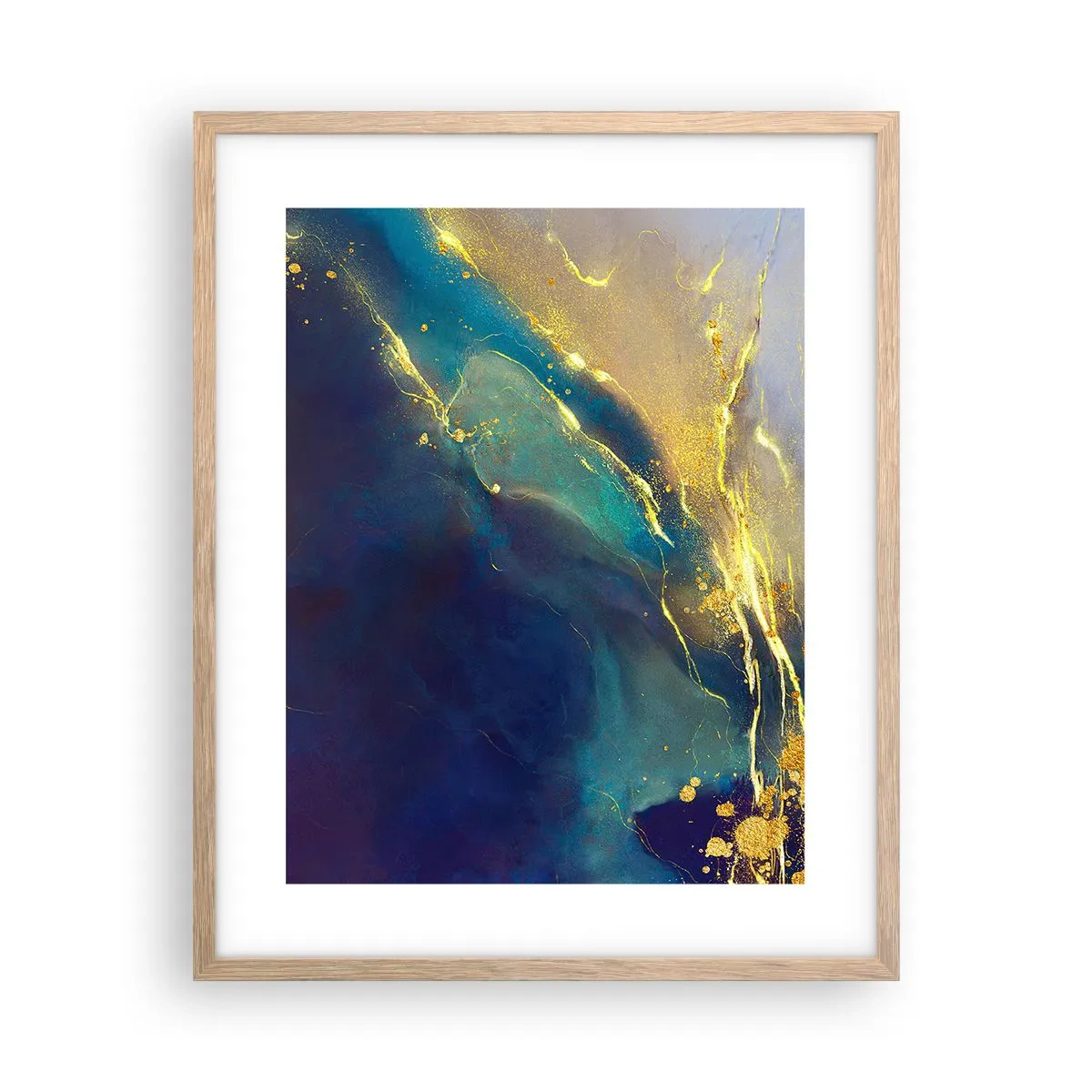 Affisch i ram av ljusek - Utspillt guld - 40x50 cm