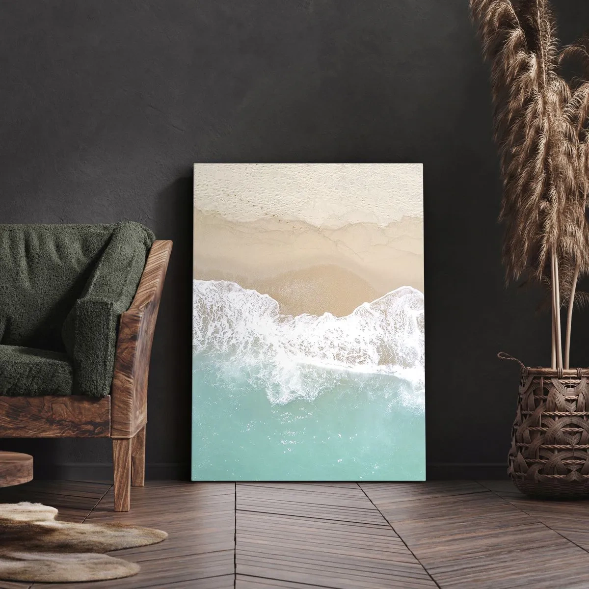 Canvastavla - Bild på duk - Smekande beröring - 45x80 cm