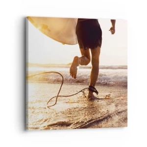 Canvastavla - Bild på duk - Möta vågorna - 30x30 cm