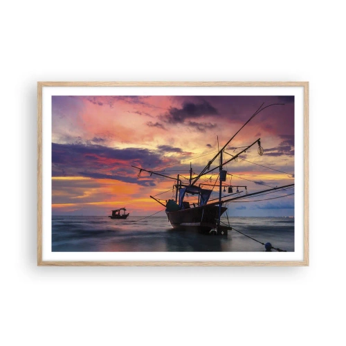 Affisch i ram av ljusek - Exotisk kväll - 91x61 cm