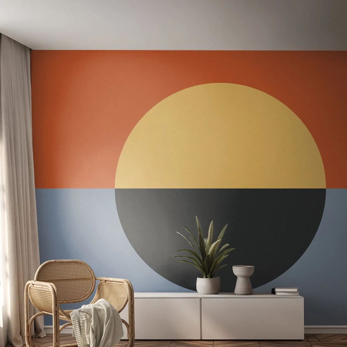 Självhäftande Fototapet Deluxe Sticker - Komposition av värme och kyla - Abstraktion, Bit, Grafik - 250x175 cm