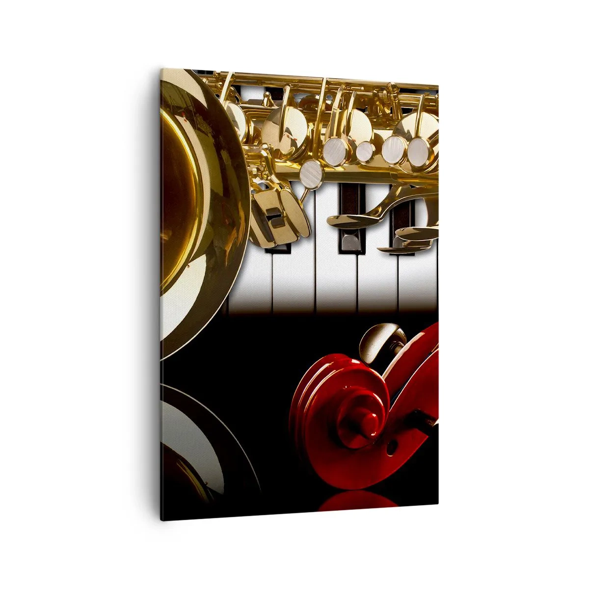 Canvastavla - Bild på duk - Plåt, trä och elfenben - 70x100 cm