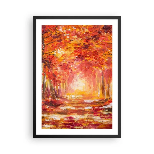 Affisch i svart ram - En pittoresk allé i höstfärger - 50x70cm - Kopparskog - Modern väggdekoration för vardagsrum och sovrum ARTTOR