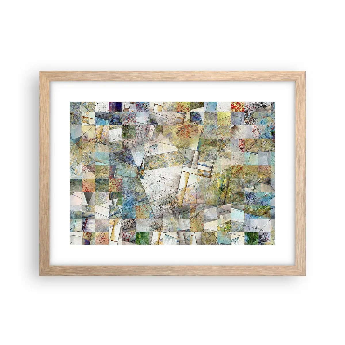 Affisch i ram av ljusek - Geometrisk omblandning - 40x30 cm
