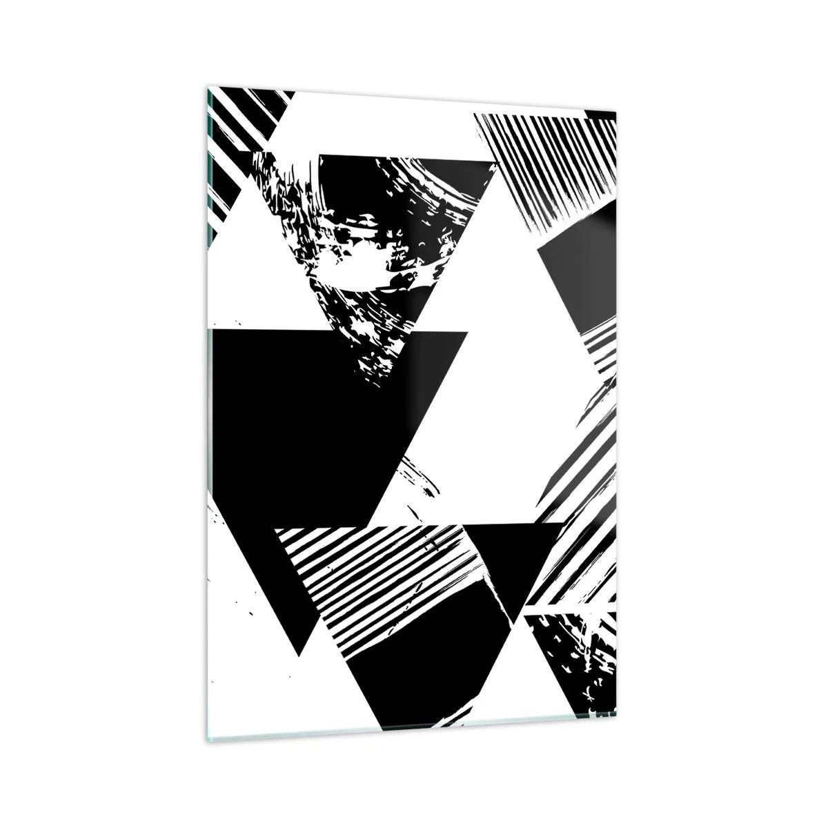 Glastavla - Bild på glas - Det regnar trianglar - 50x70 cm
