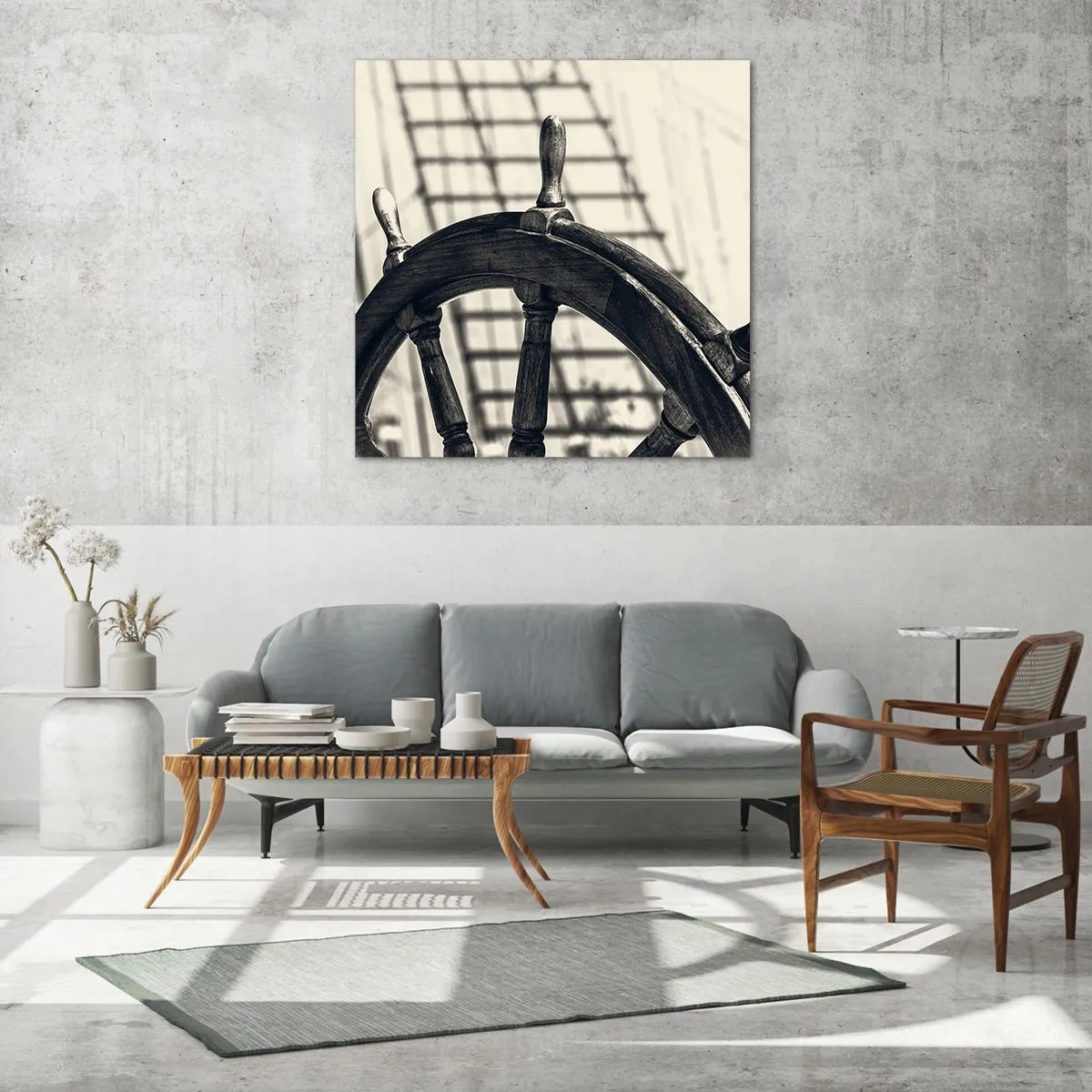 Glastavla - Bild på glas - Marina berättelser - 70x70 cm