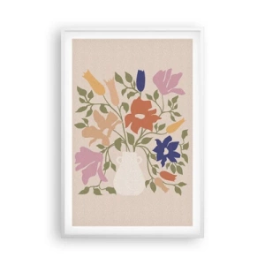 Affisch i vit ram - En delikat bukett - 61x91 cm
