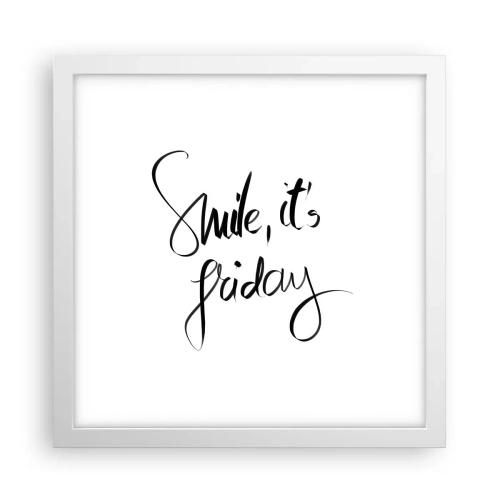 Affisch i vit ram - Riktig glädje - 30x30 cm