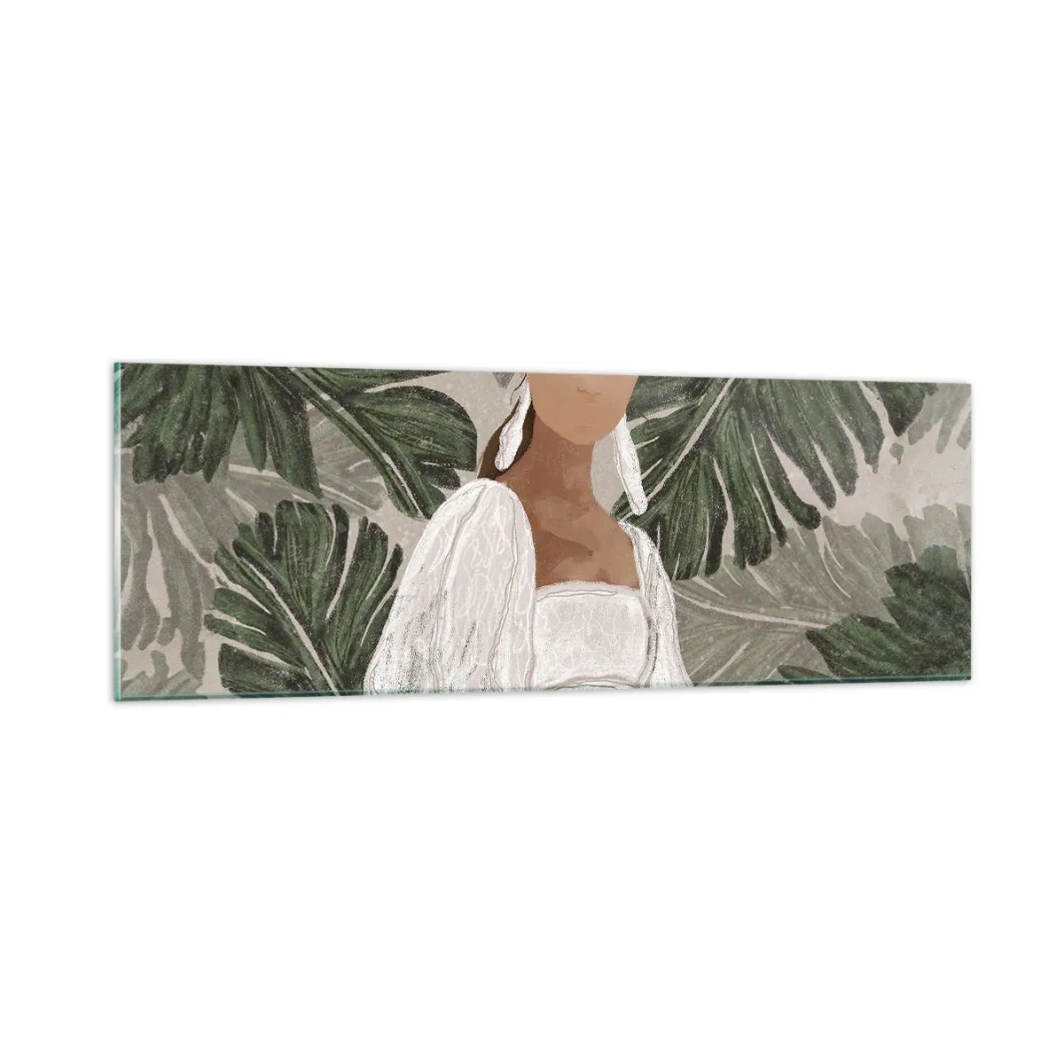 Glastavla - Bild på glas - Exotiskt porträtt - 90x30 cm